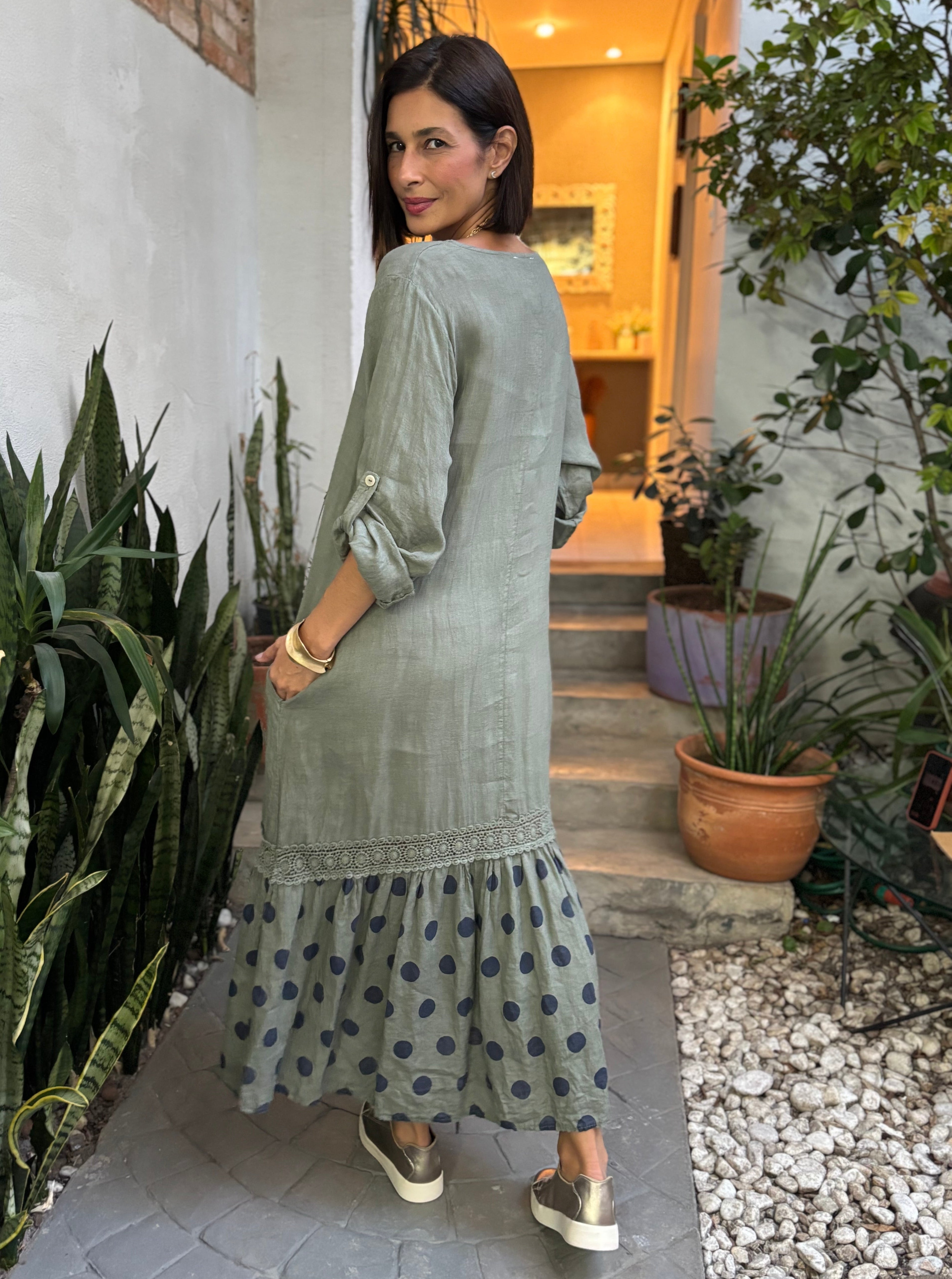 VESTIDO LAURA MILITAR