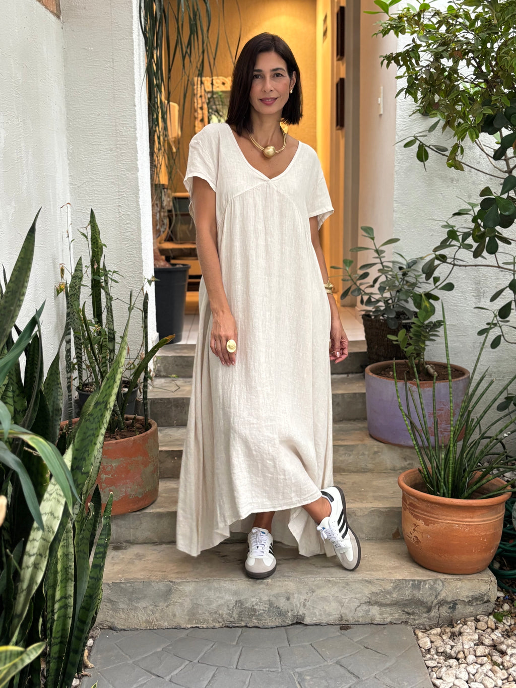 VESTIDO ADALGISA ÉCRU