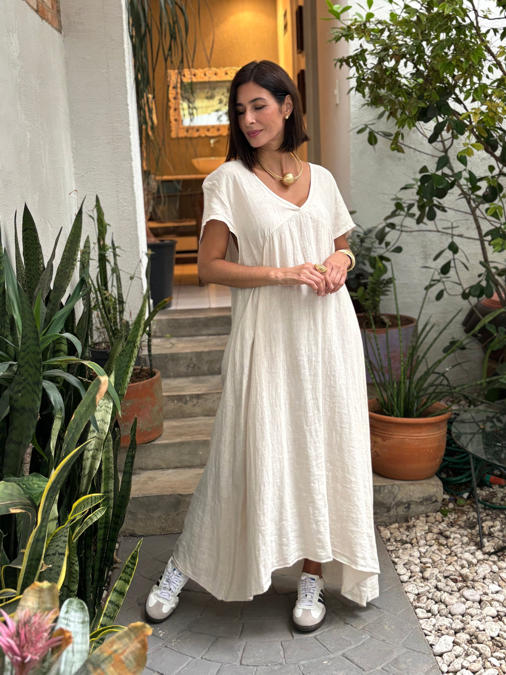 VESTIDO ADALGISA ÉCRU