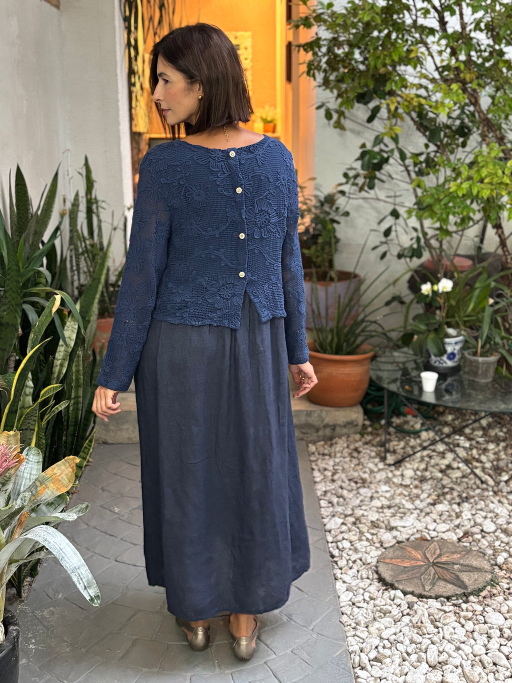 VESTIDO INES BLU SCURO