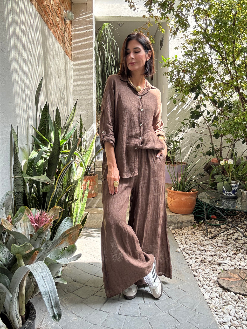 CONJUNTO LOMBARDIA MARRONE
