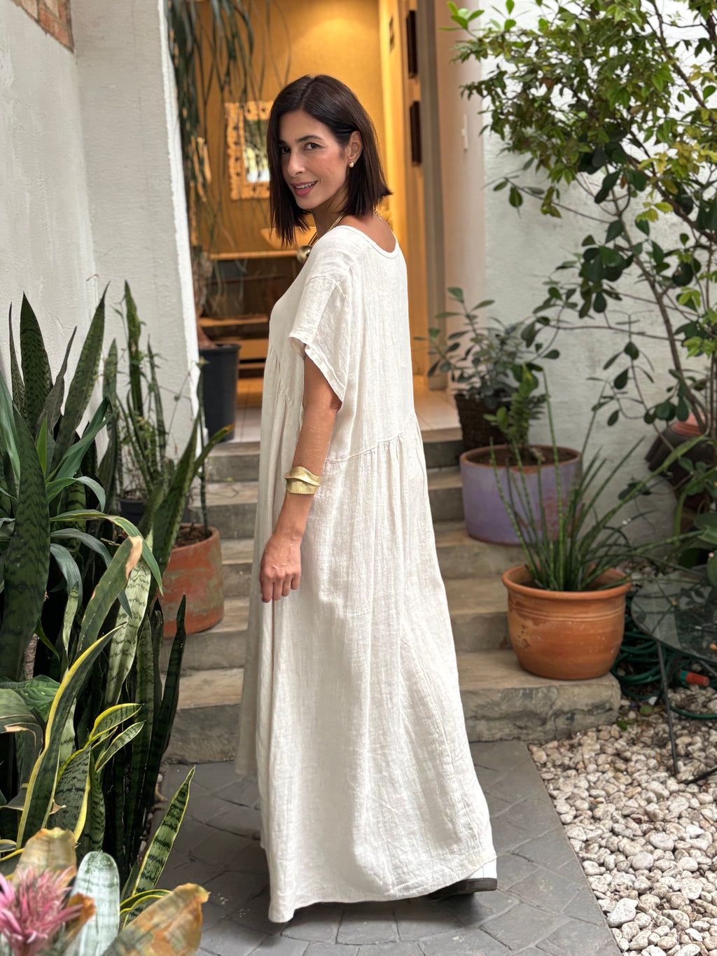 VESTIDO ADALGISA ÉCRU