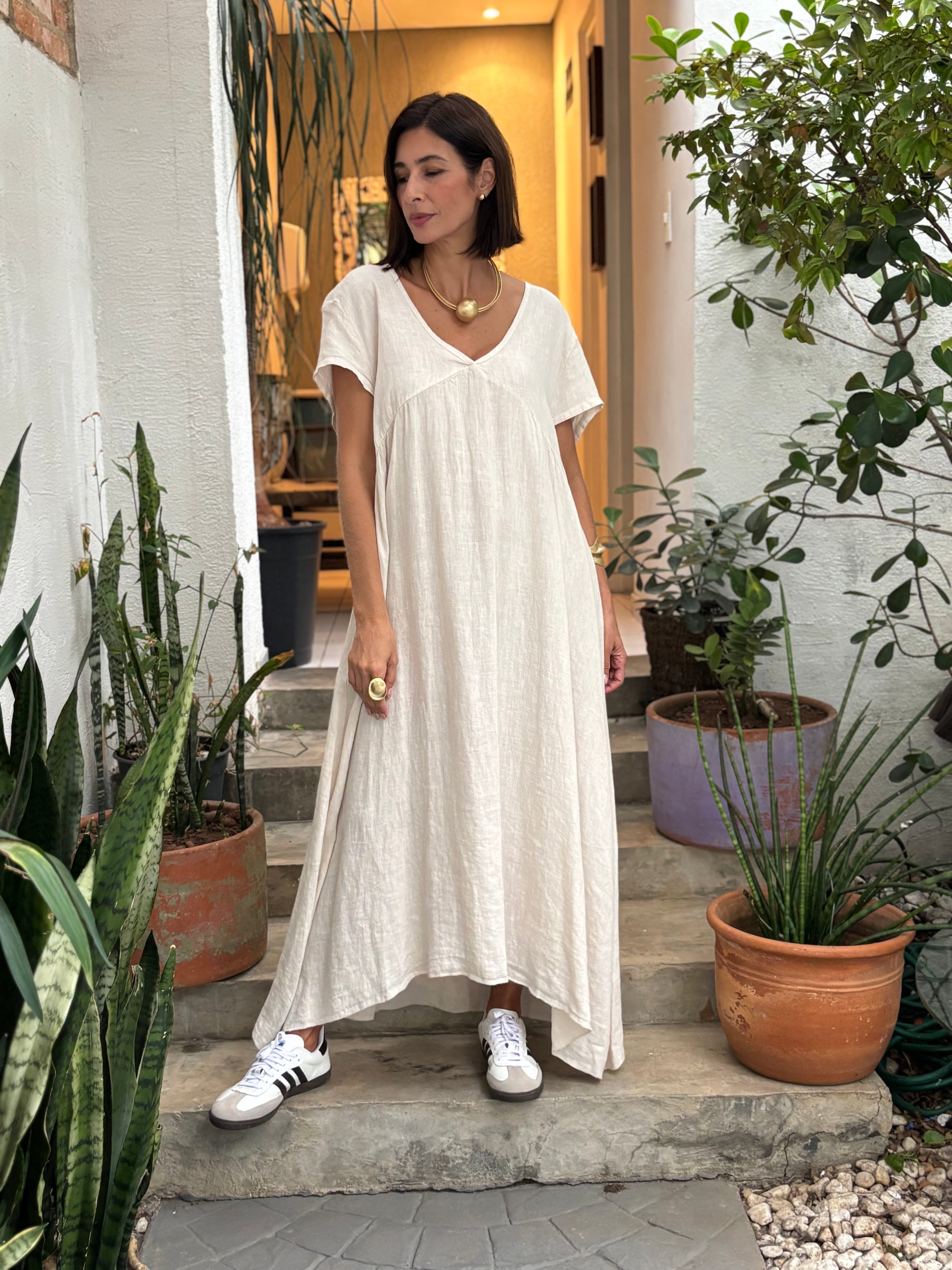 VESTIDO ADALGISA ÉCRU