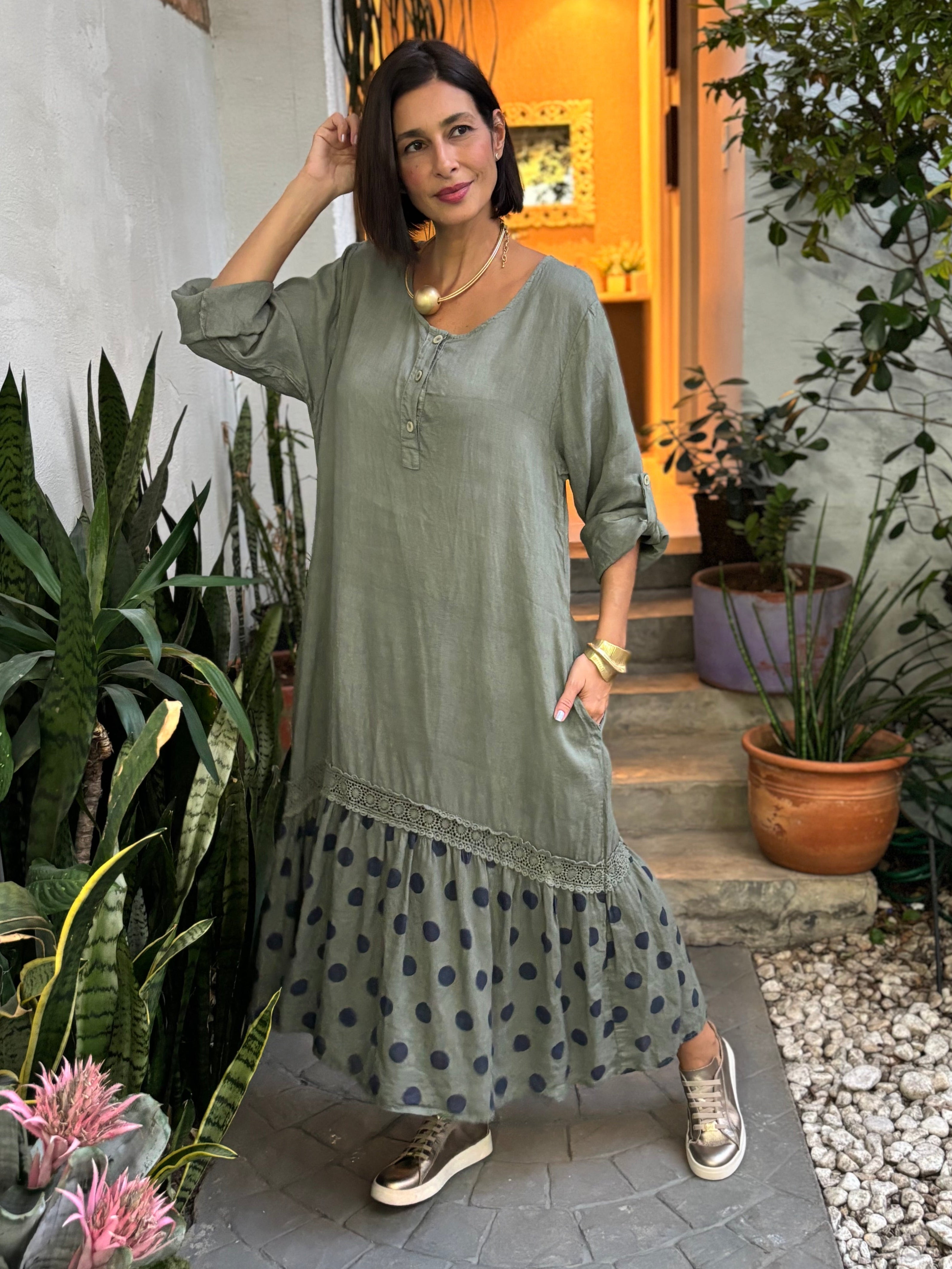 VESTIDO LAURA MILITAR