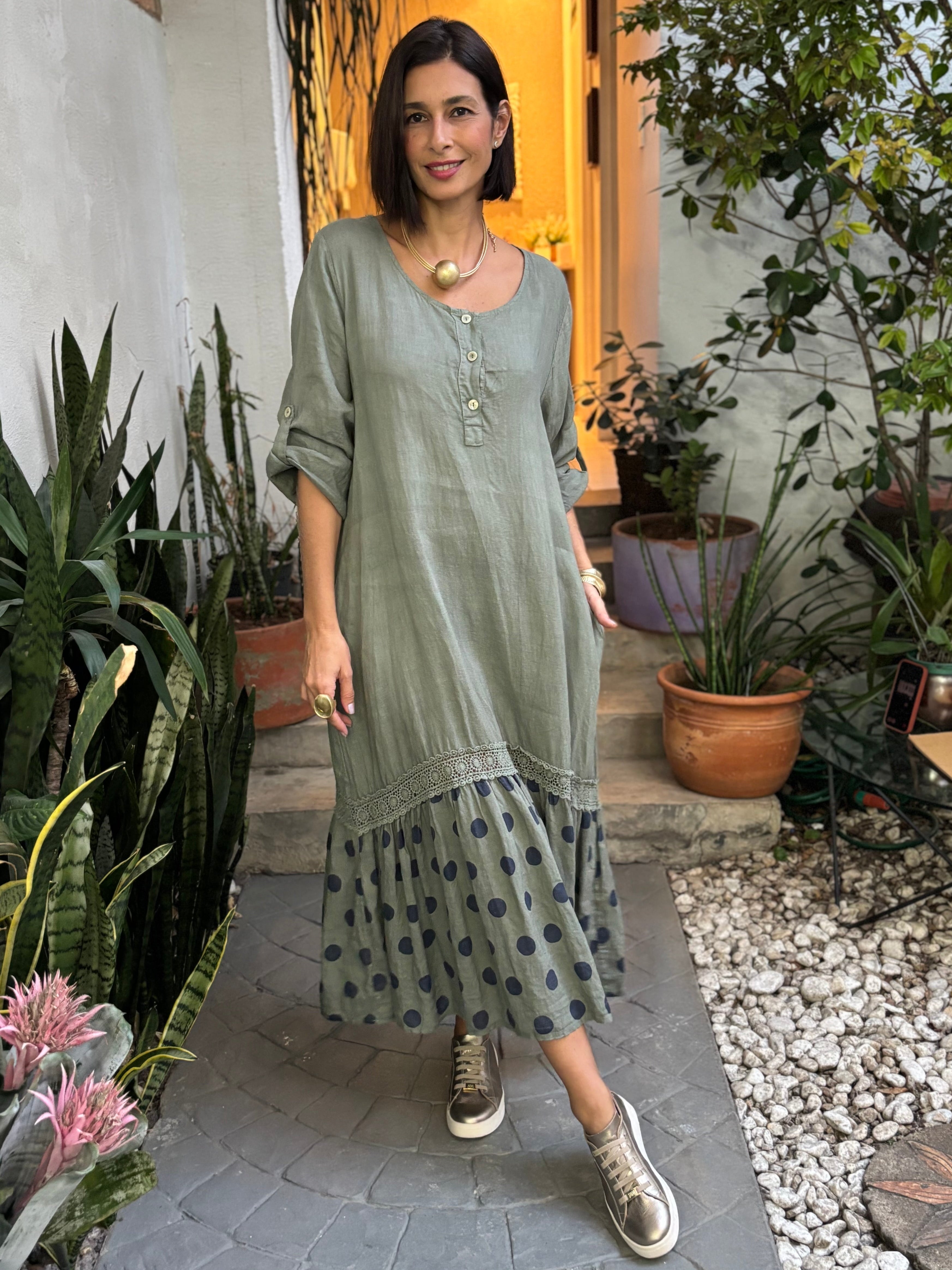 VESTIDO LAURA MILITAR