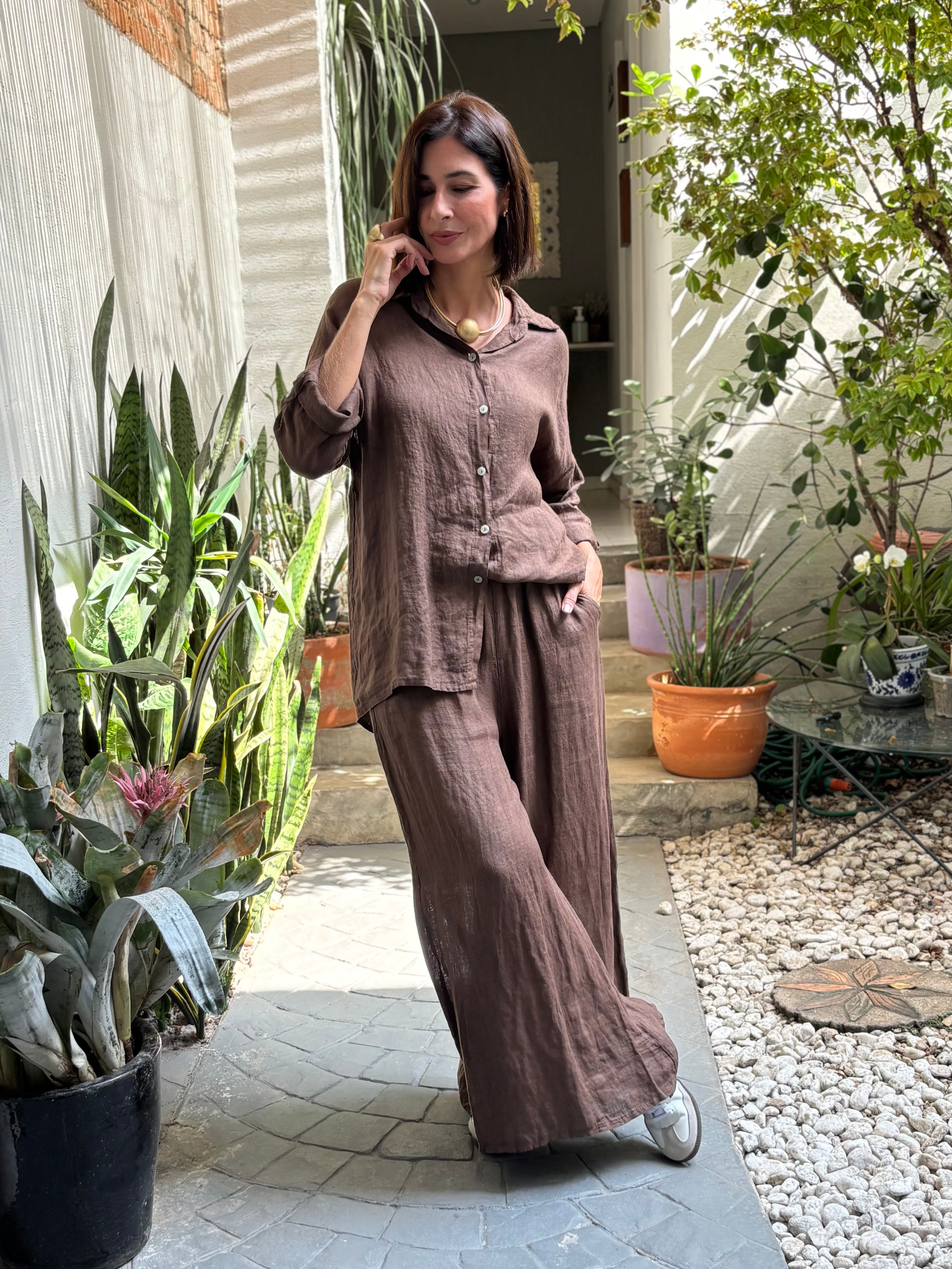 CONJUNTO LOMBARDIA MARRONE