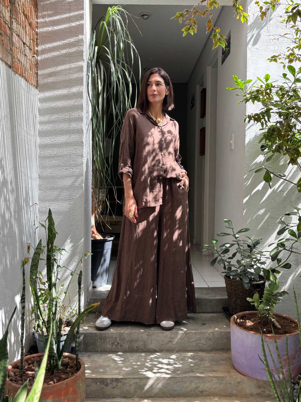 CONJUNTO LOMBARDIA MARRONE