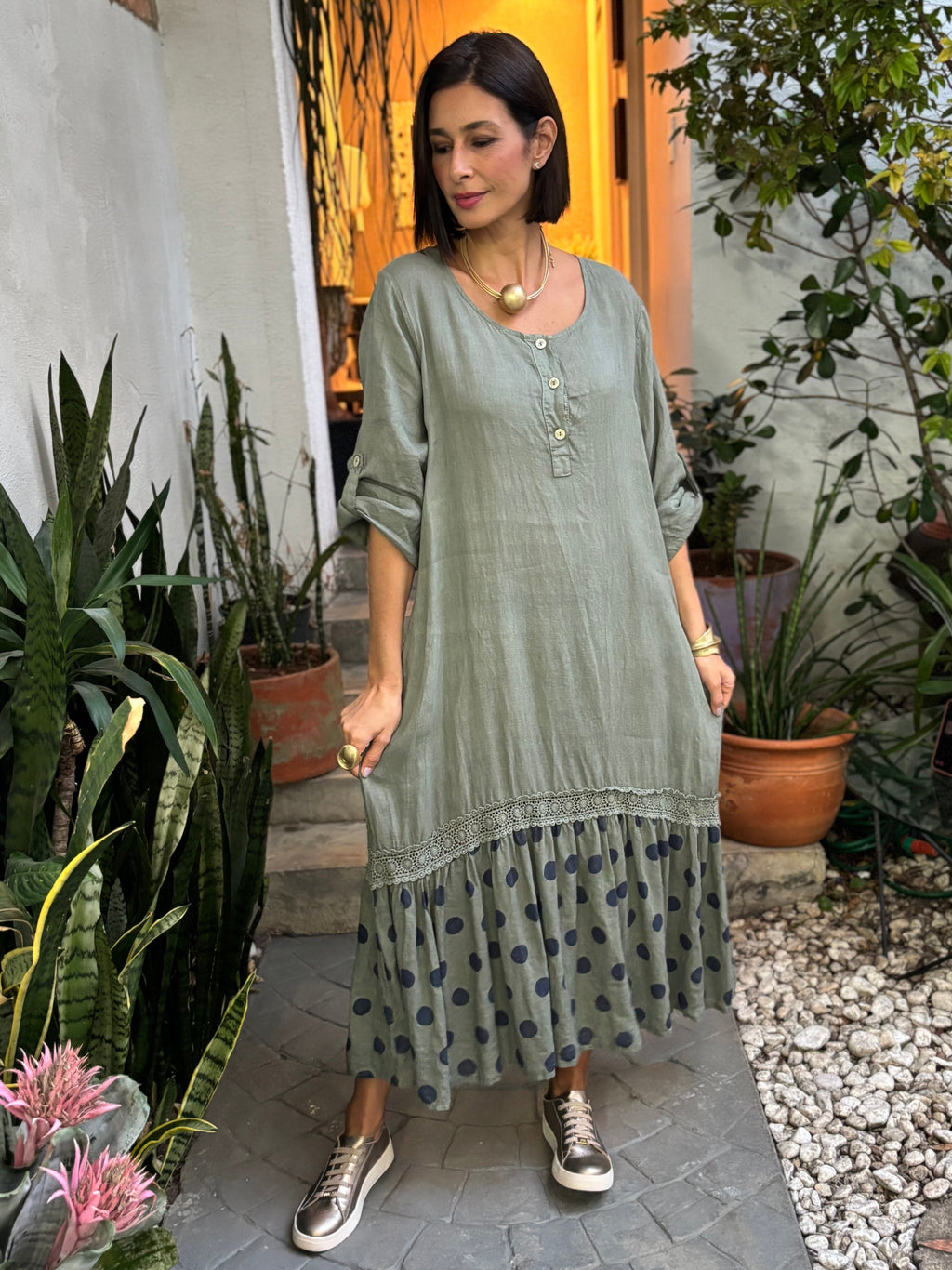 VESTIDO LAURA MILITAR
