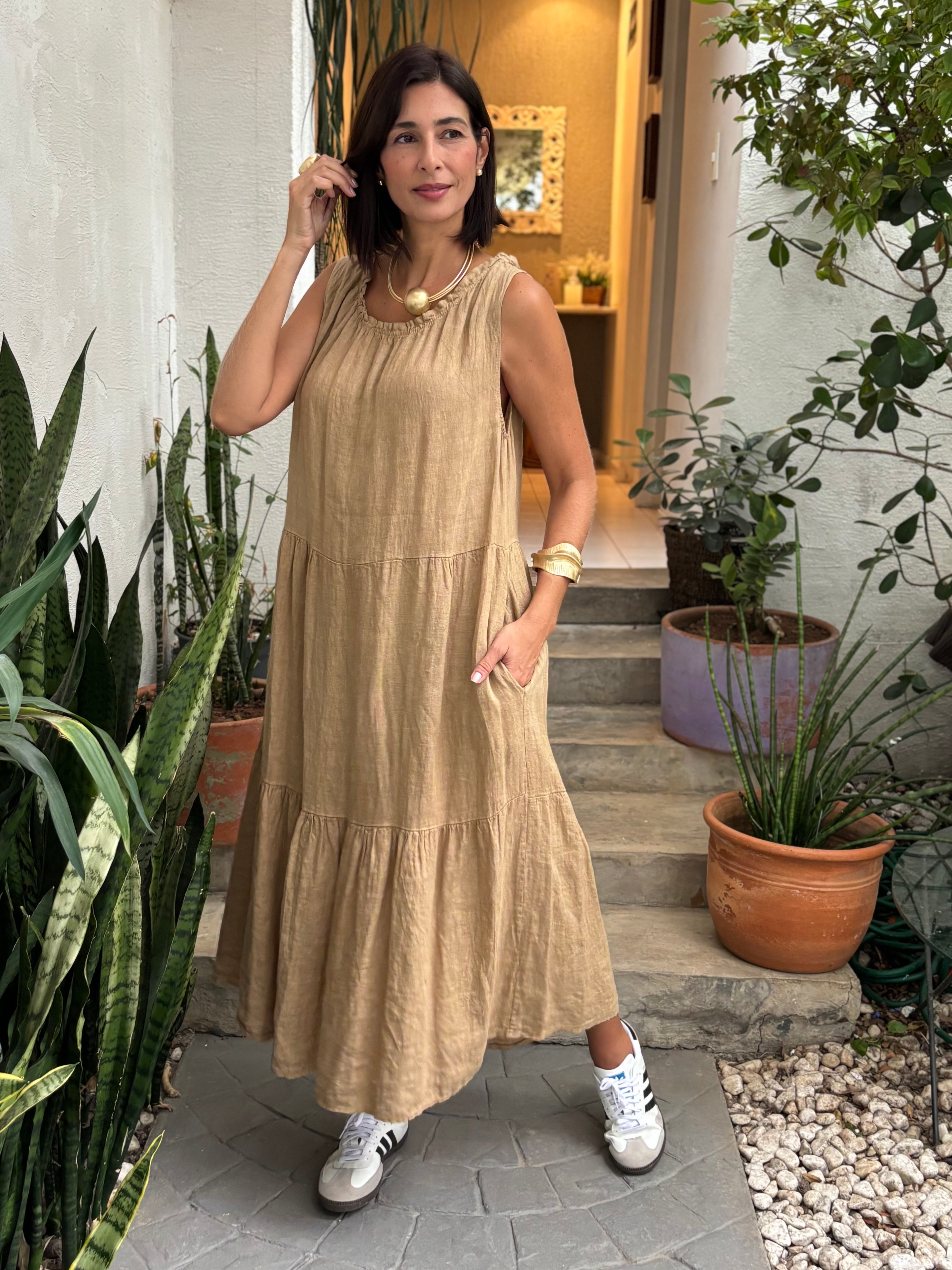 VESTIDO ANITA CARAMELLO