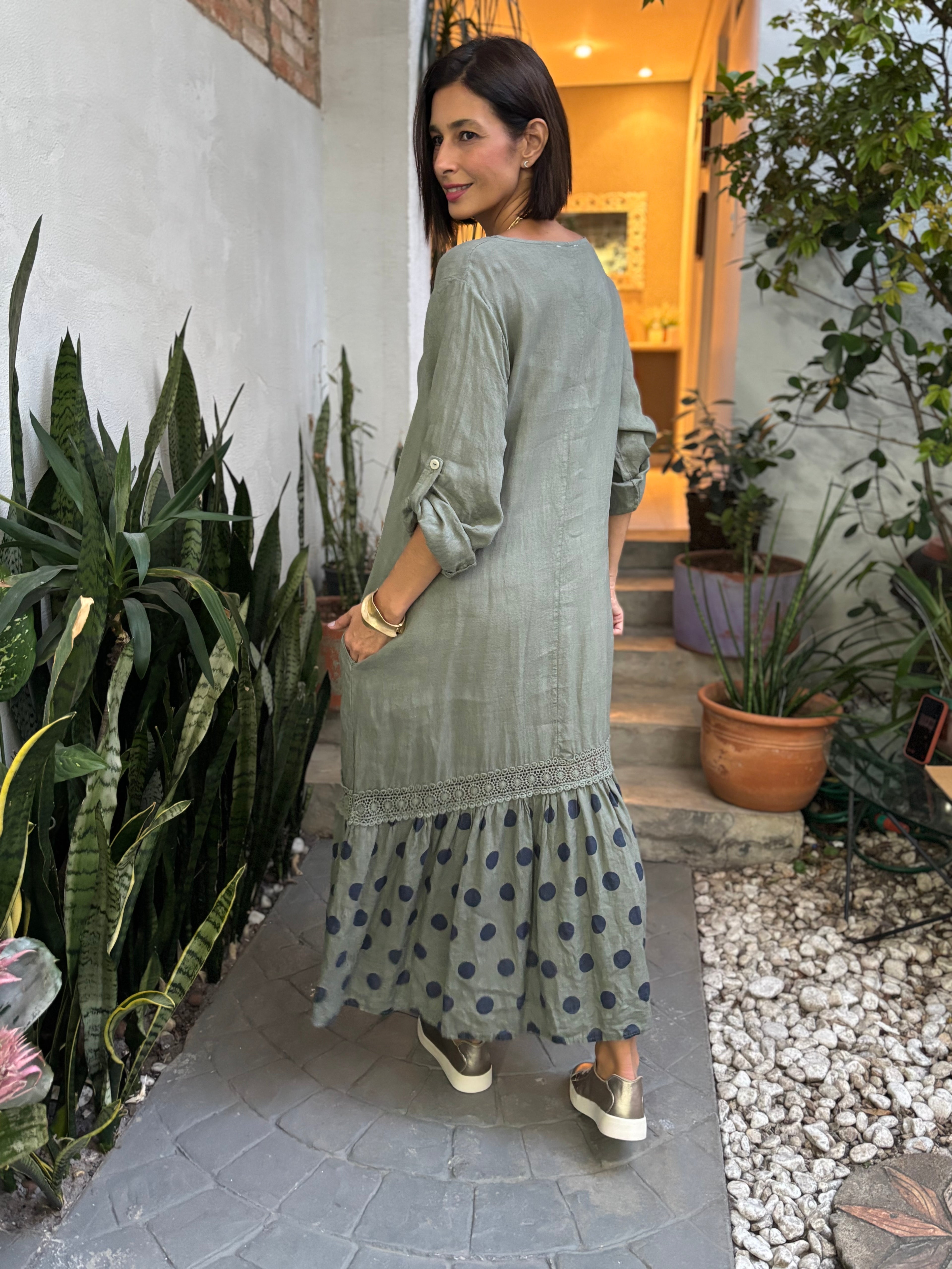 VESTIDO LAURA MILITAR