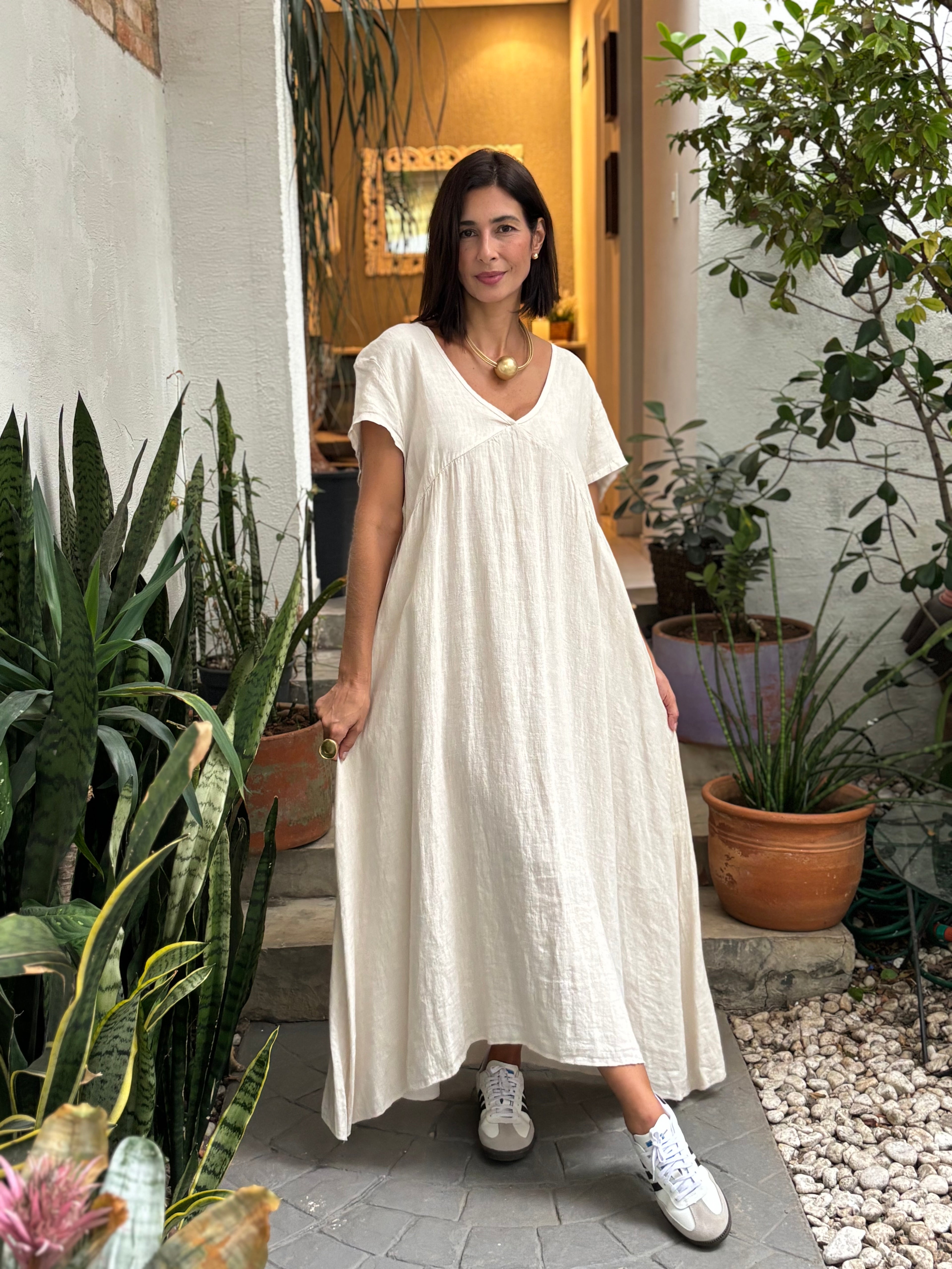 VESTIDO ADALGISA ÉCRU
