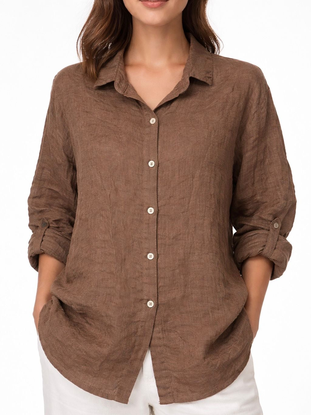 CAMISA AMINA MARRONE