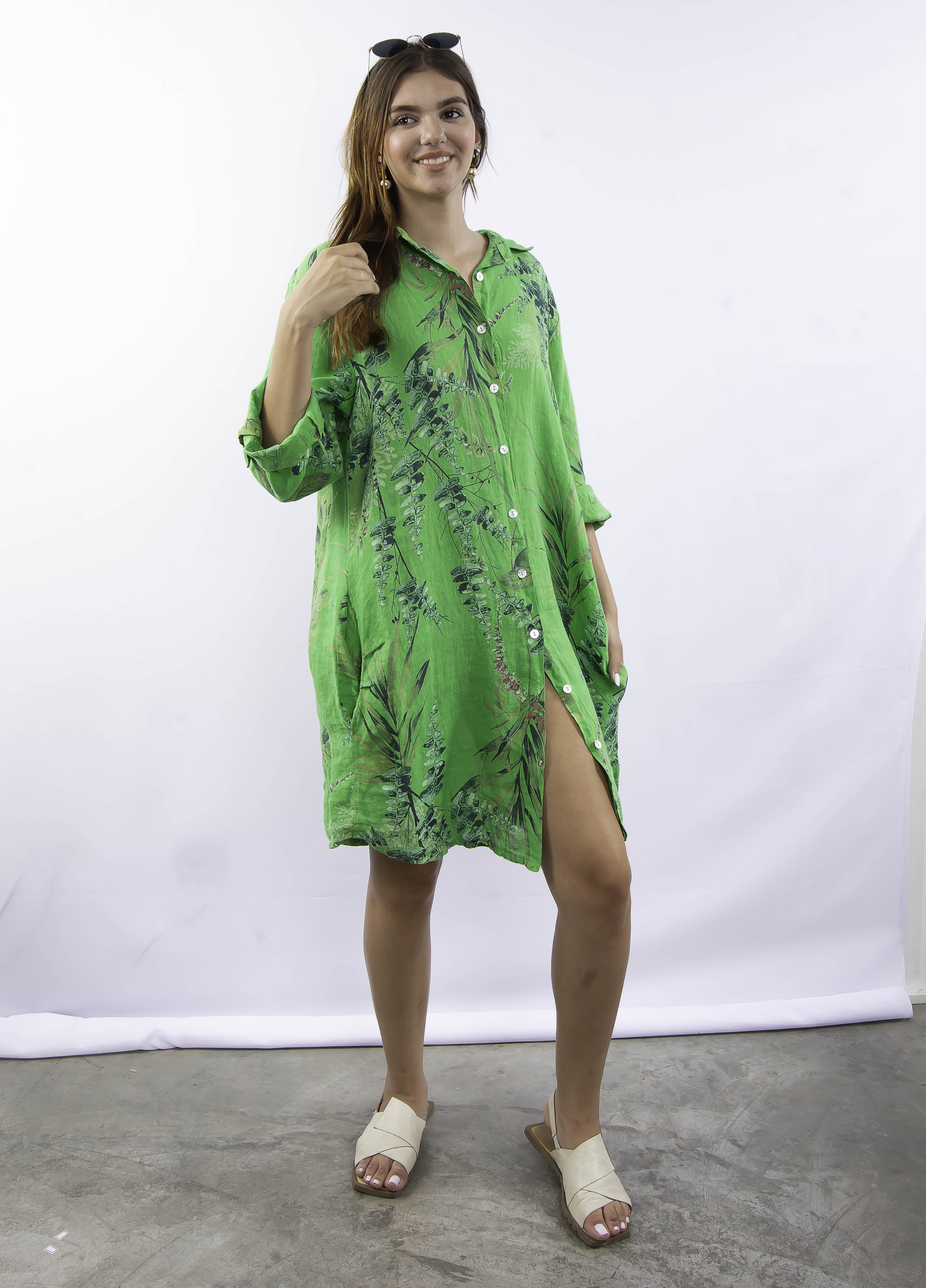 Vestido Trieste elegante com acabamento italiano